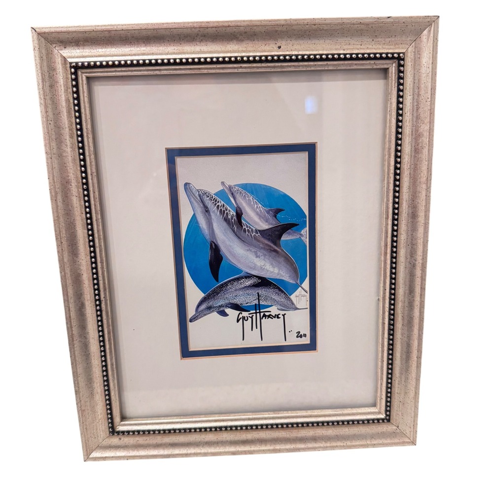 Guy Harvey Artist Signed Framed Print Dolphins 2011 Art‎